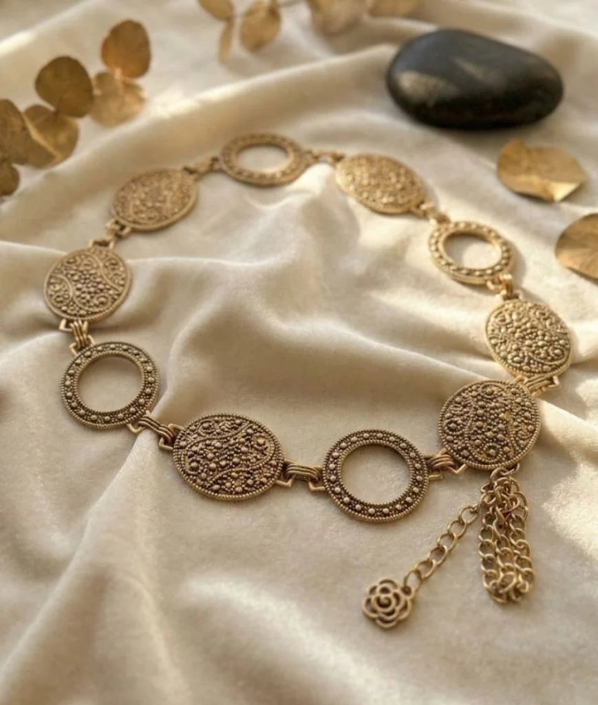 Cinturón cadena dorado envejecido