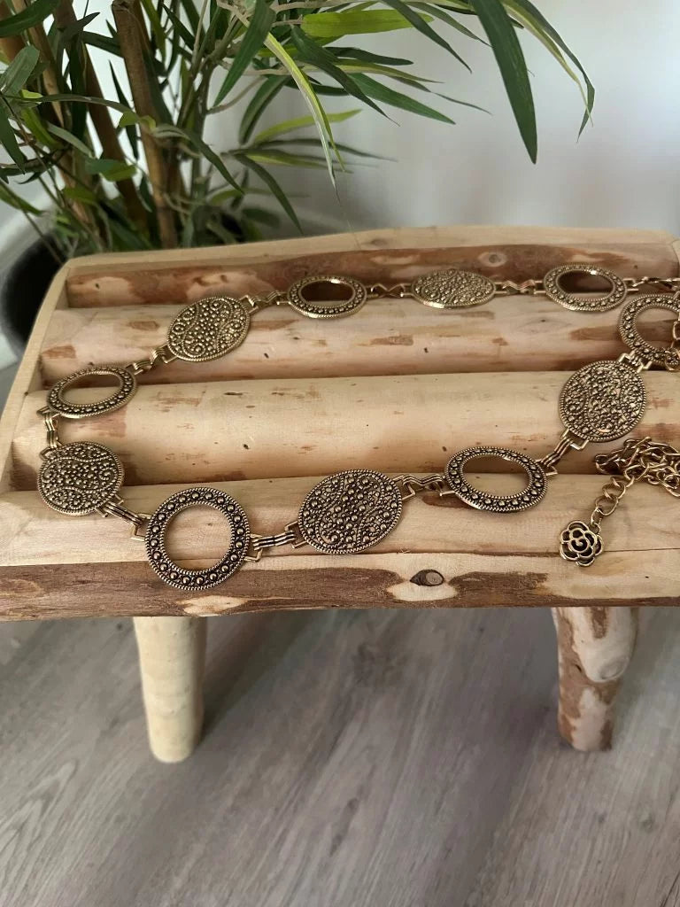 Cinturón cadena dorado envejecido