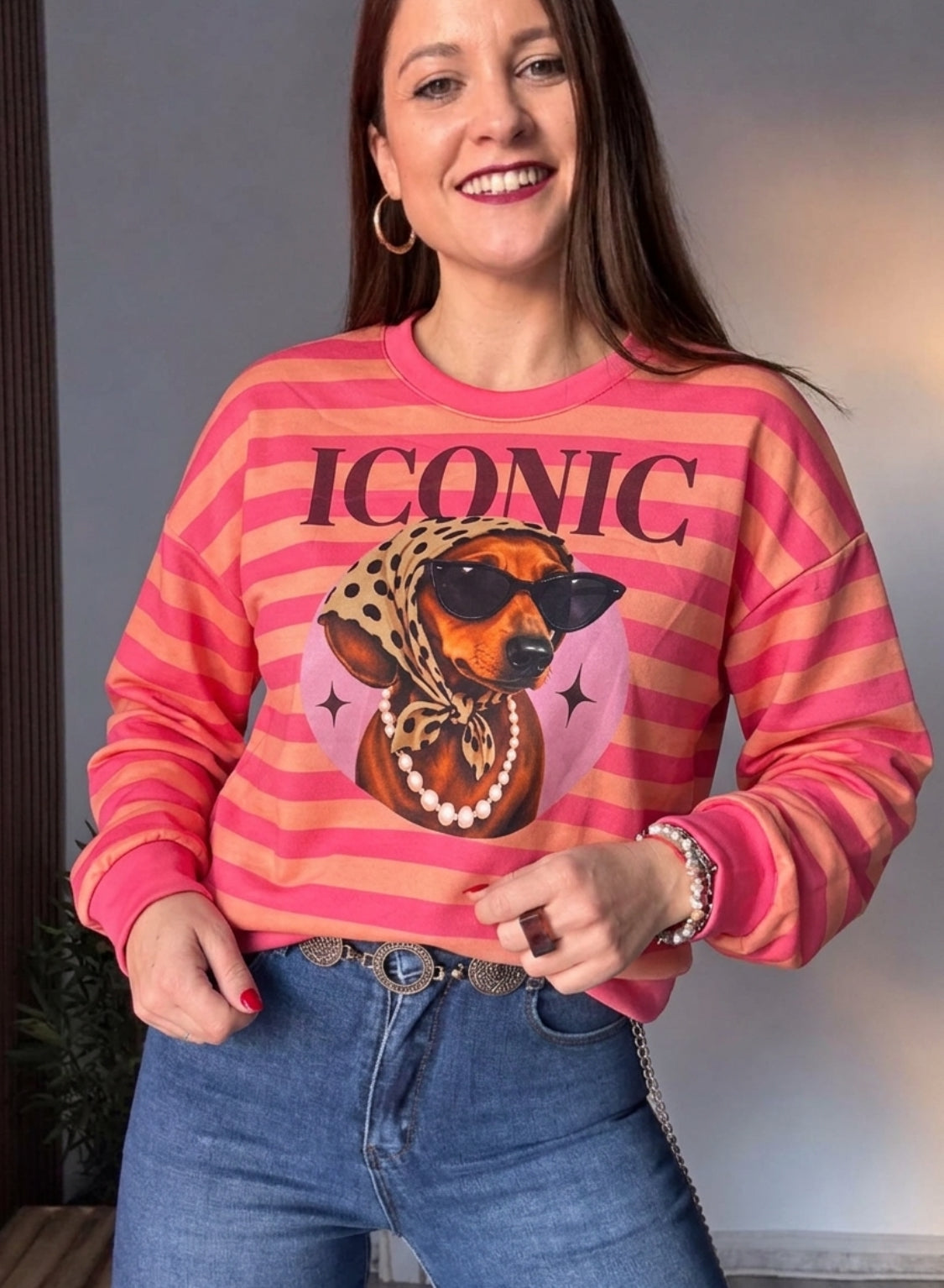 Sudadera iconic rosa