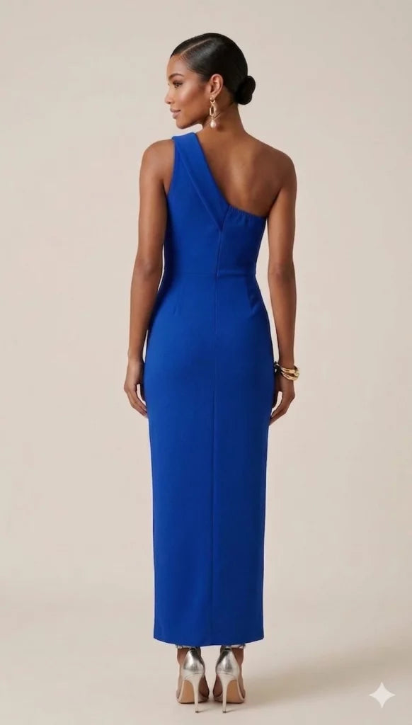 Vestido asimétrico azul