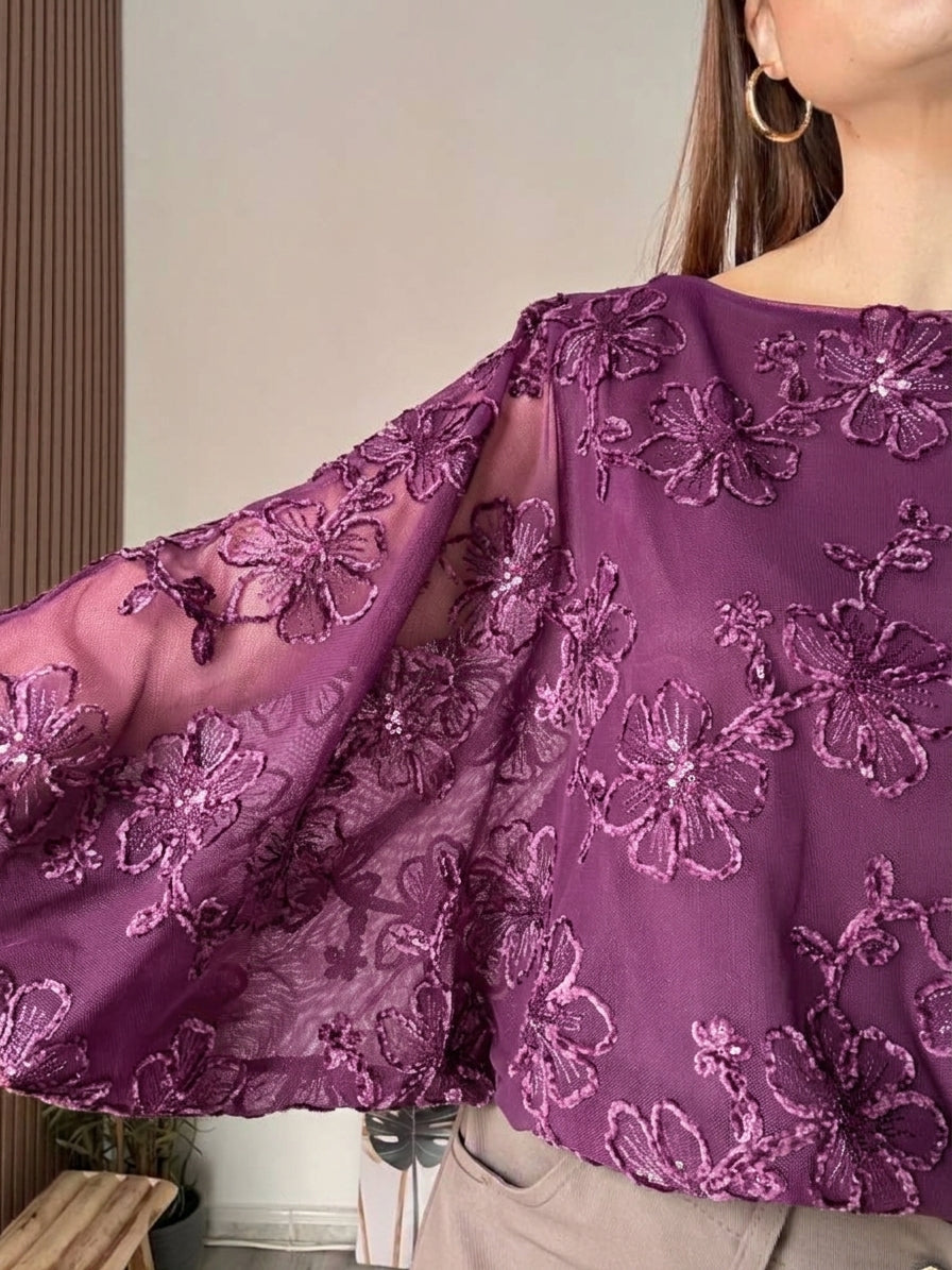 Blusa murciélago vino