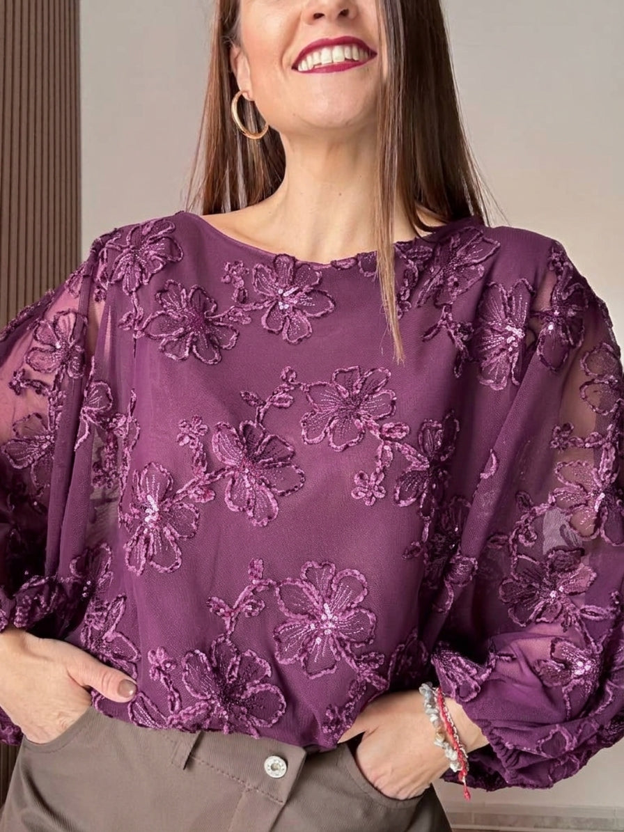 Blusa murciélago vino