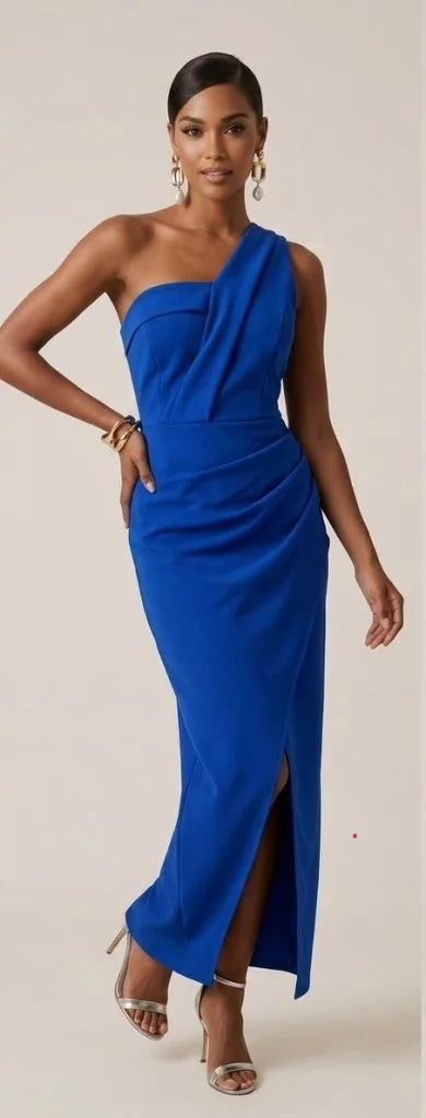 Vestido asimétrico azul
