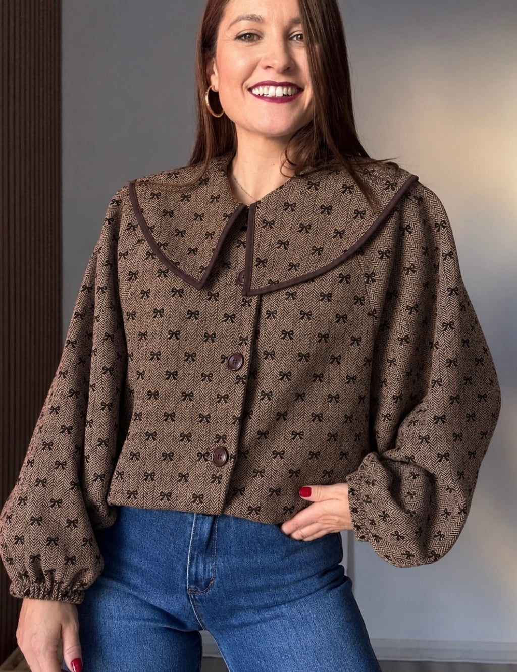 Chaqueta paño lazos
