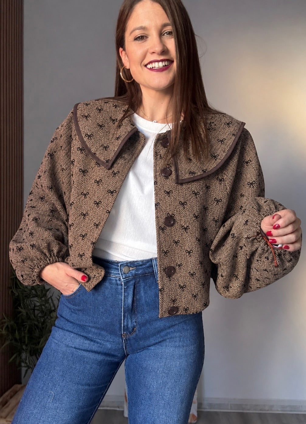 Chaqueta paño lazos
