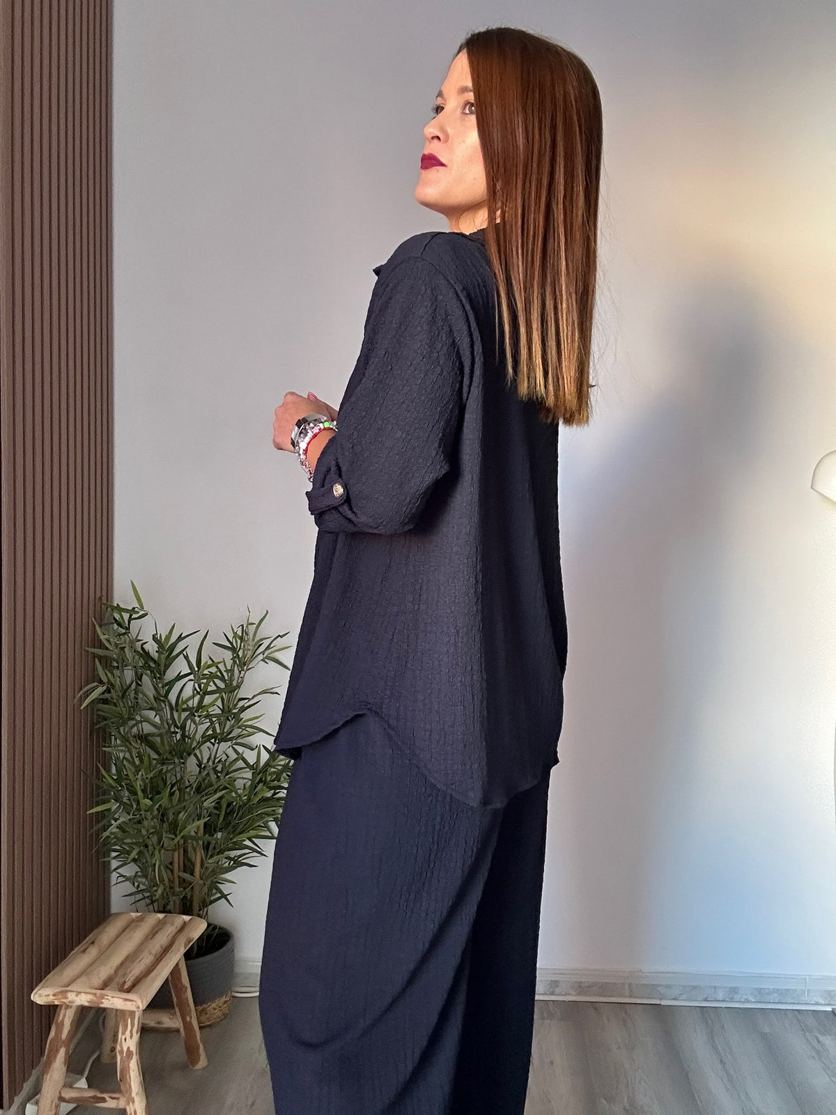 Conjunto camisa azul marino