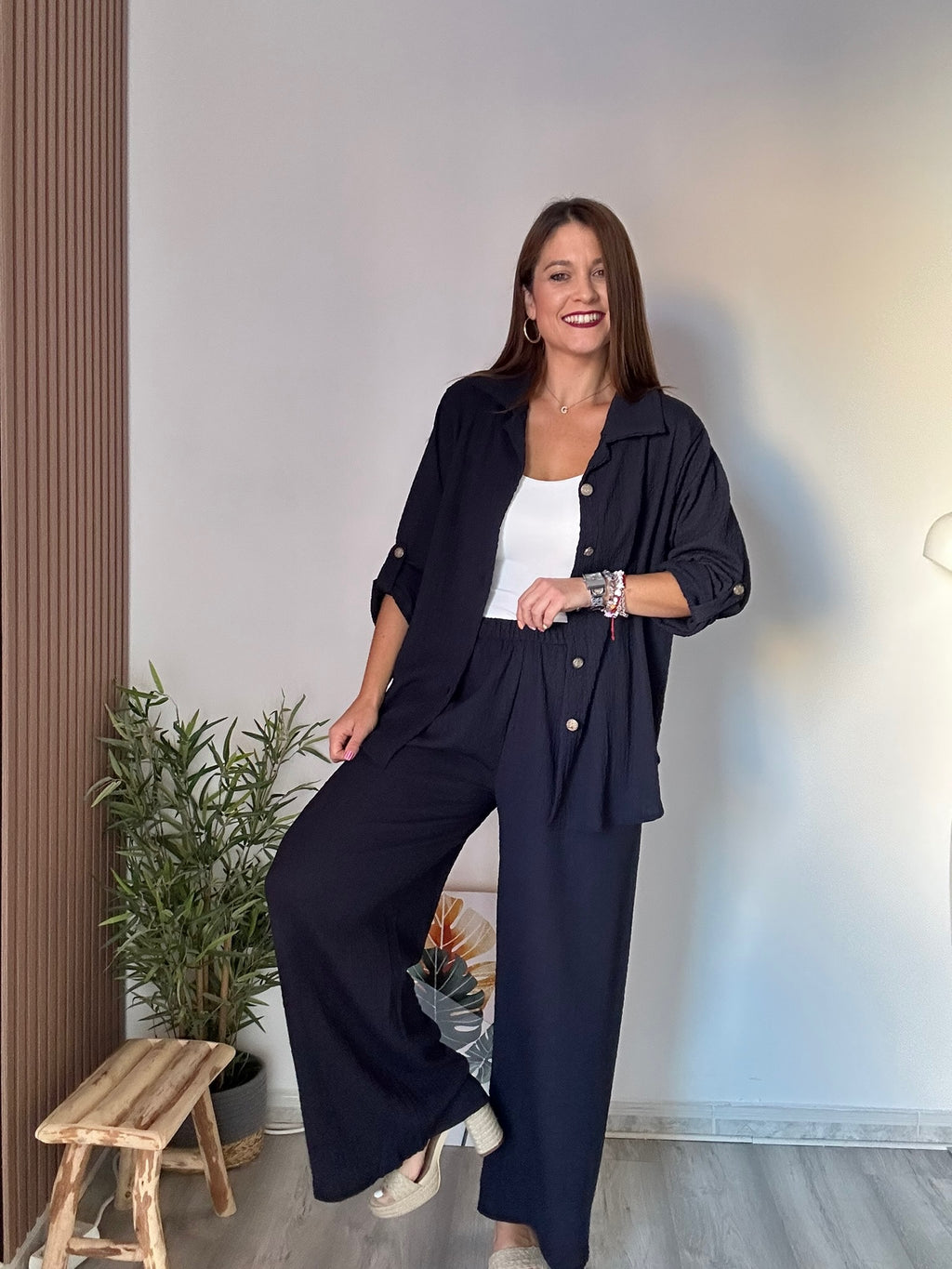 Conjunto camisa azul marino