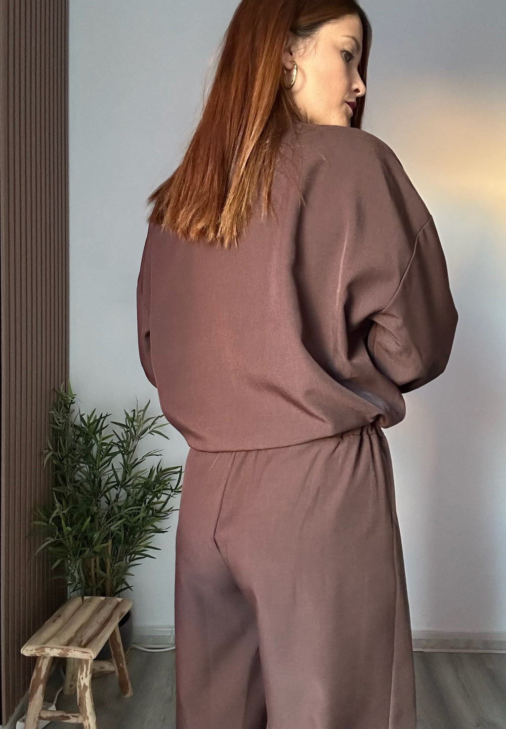 Conjunto bomber marrón