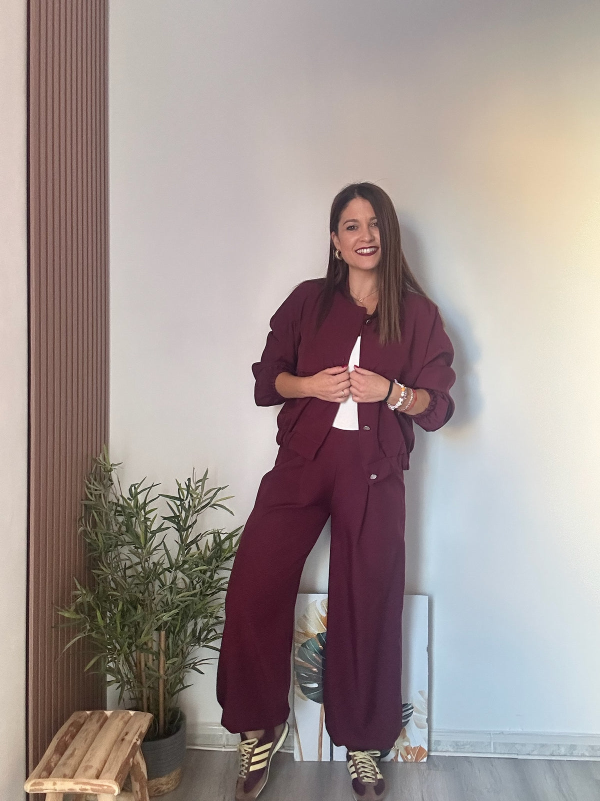 Conjunto bomber burdeos