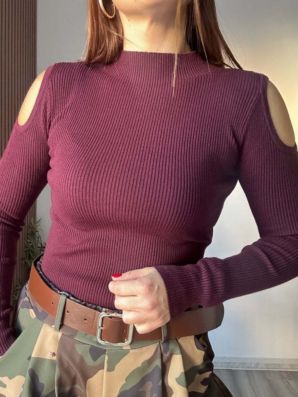 Jersey vino hombros descubiertos