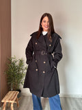 Gabardina larga negra