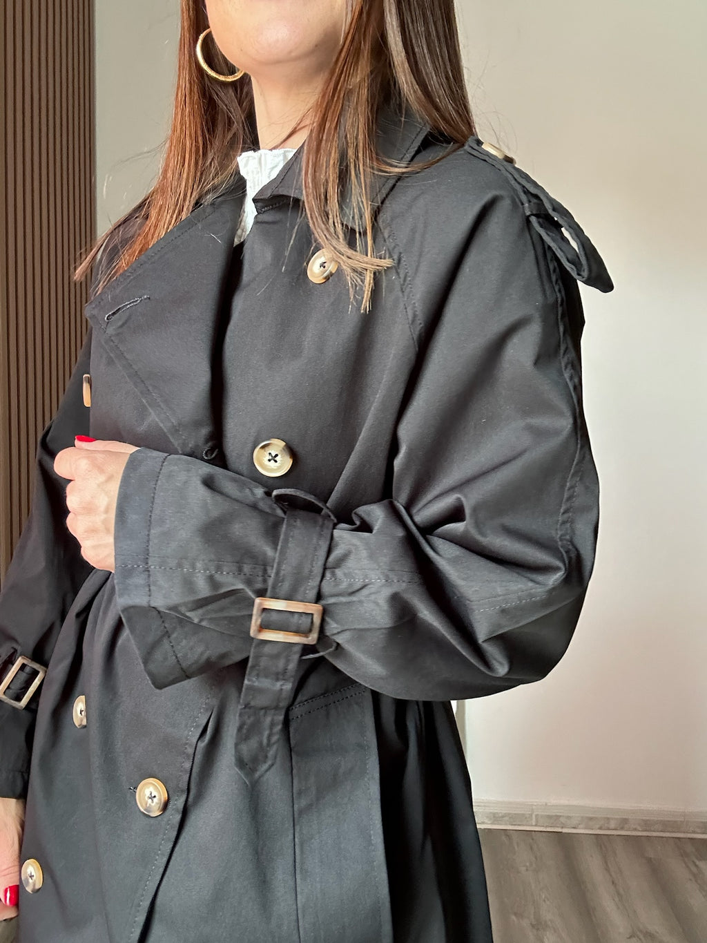 Gabardina larga negra