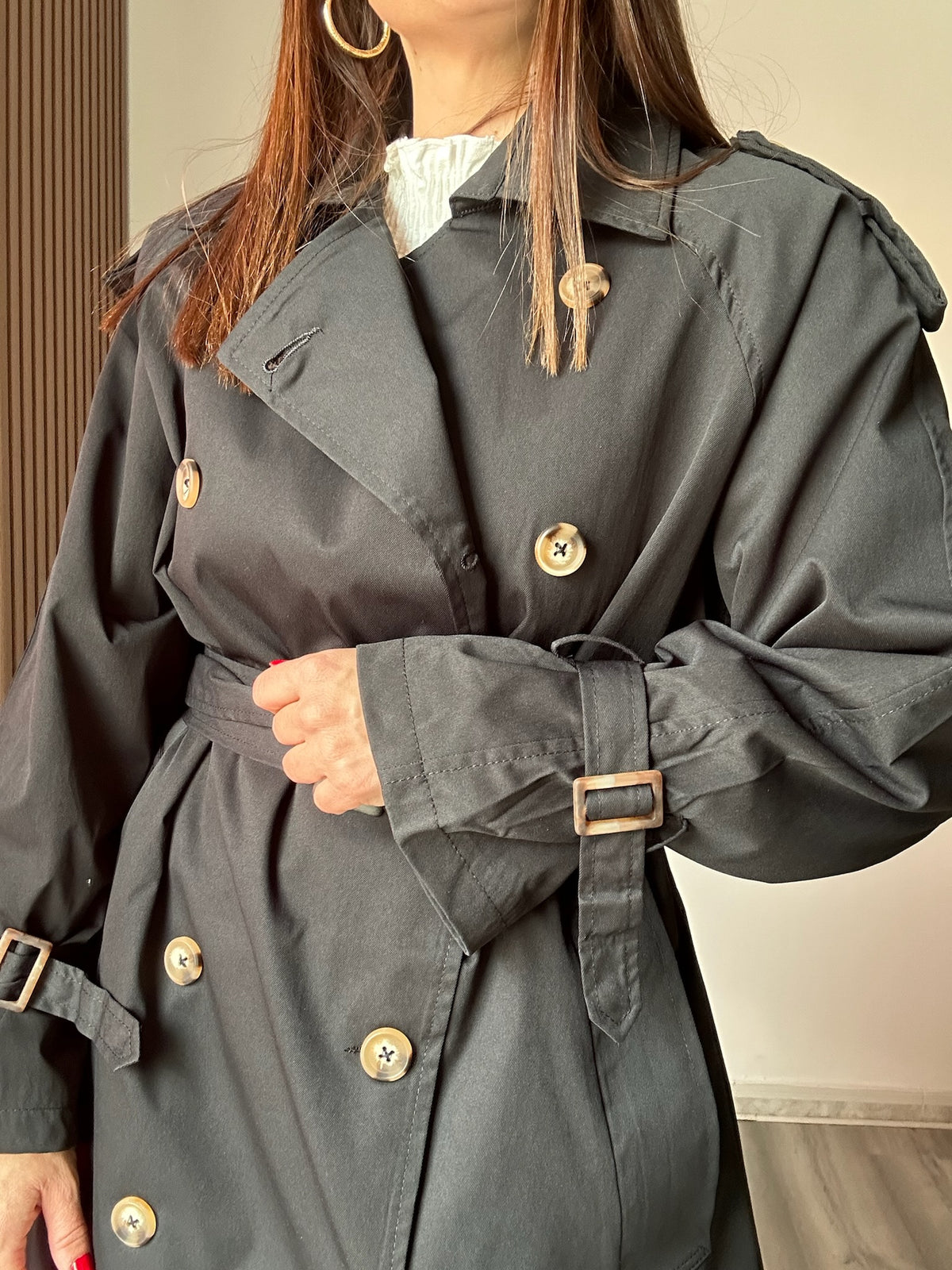 Gabardina larga negra