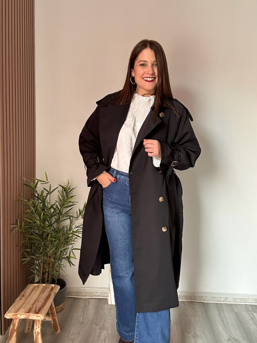 Gabardina larga negra