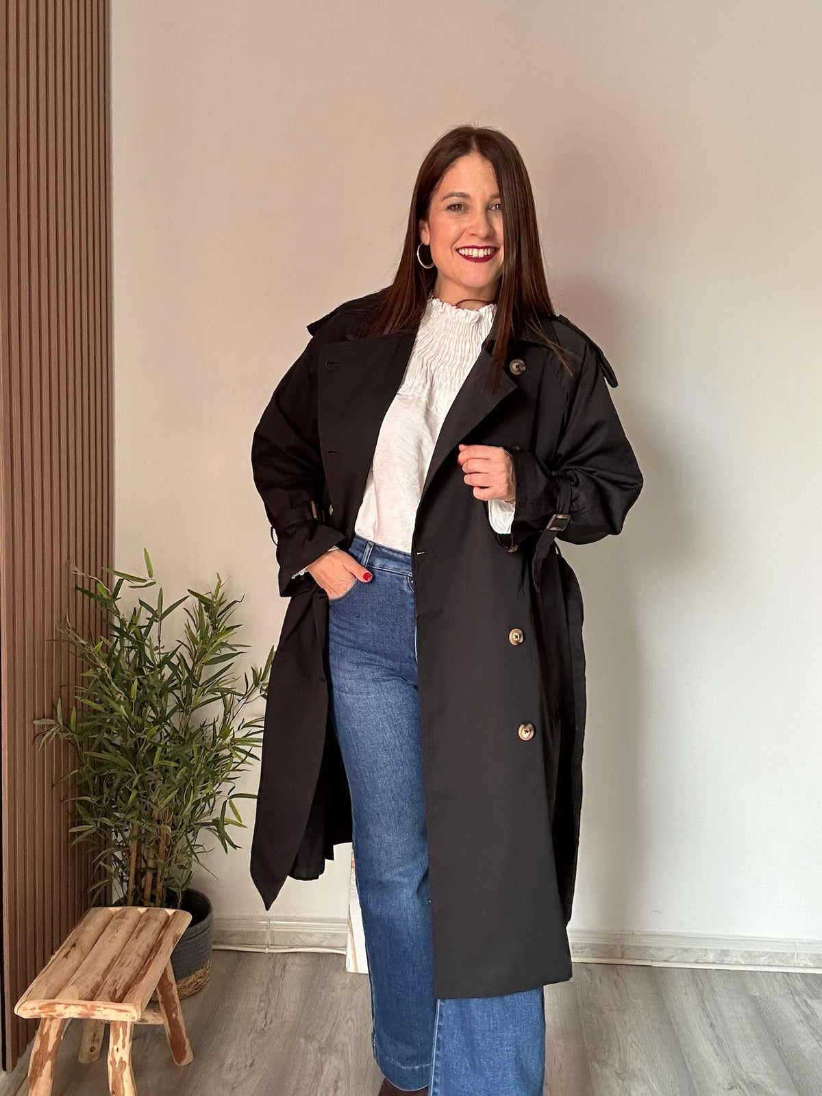 Gabardina larga negra