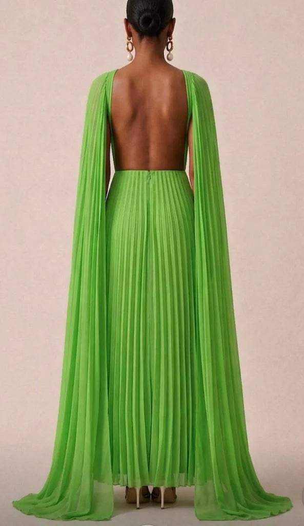 Vestido plisado verde