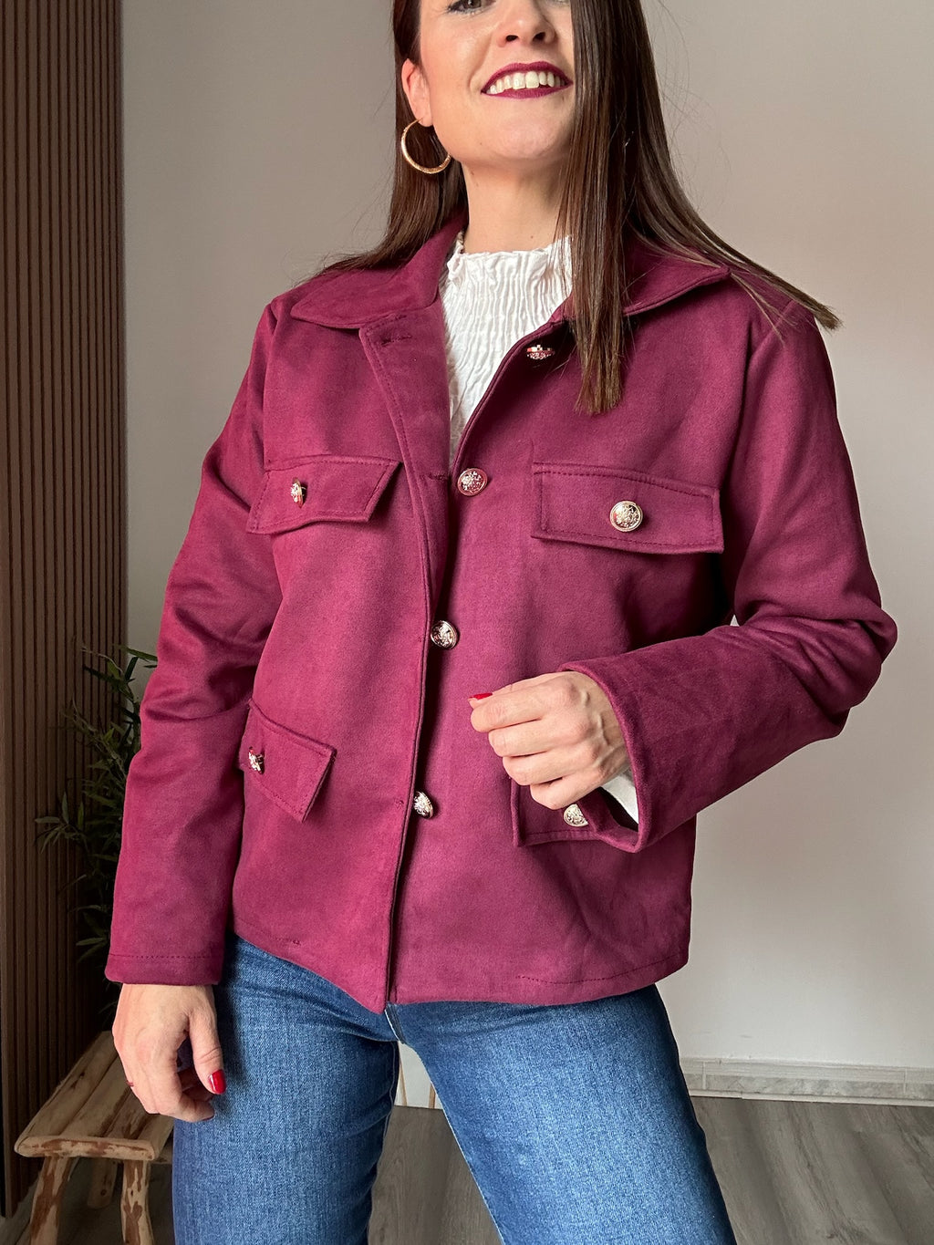 Chaqueta ante vino