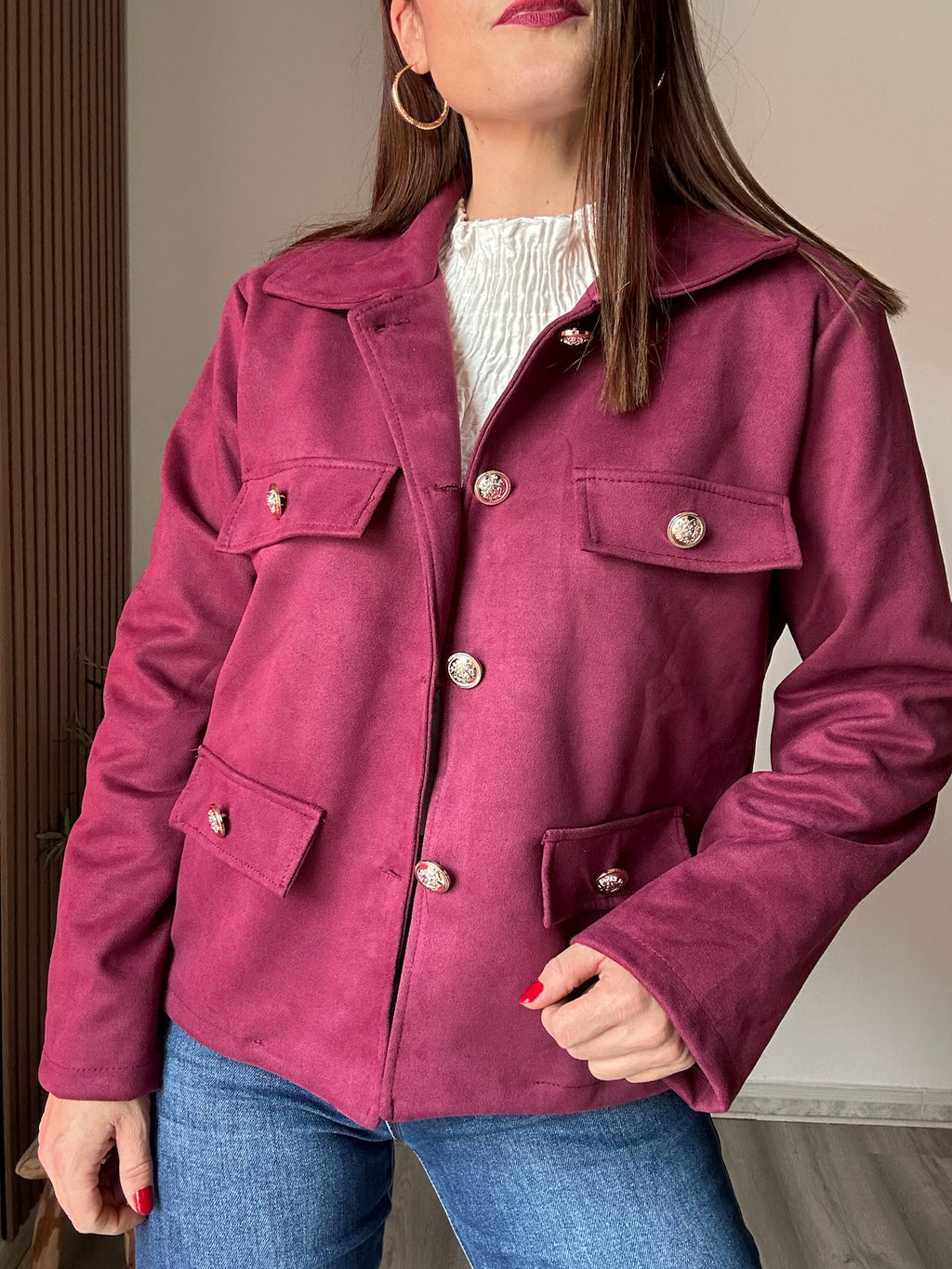 Chaqueta ante vino