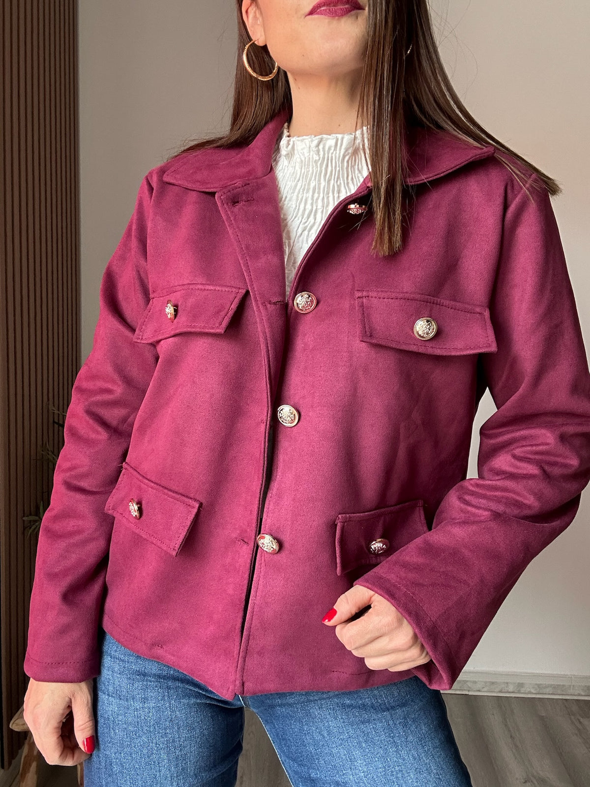 Chaqueta ante vino
