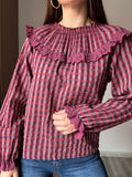 Blusa vichy bebé vino