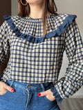 Blusa vichy bebé azul
