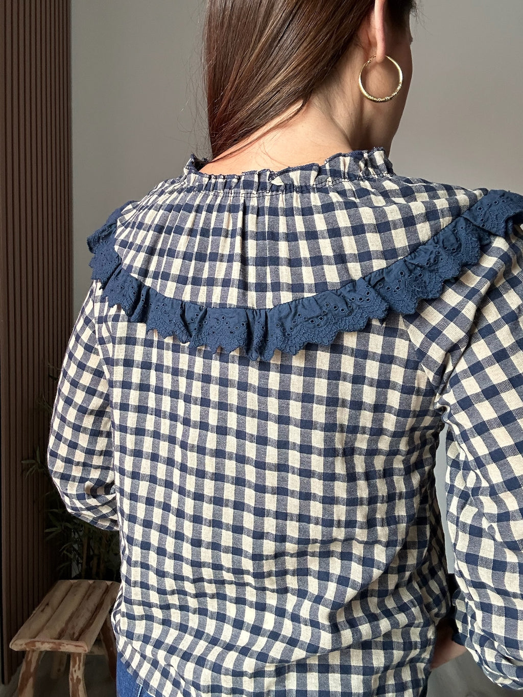 Blusa vichy bebé azul