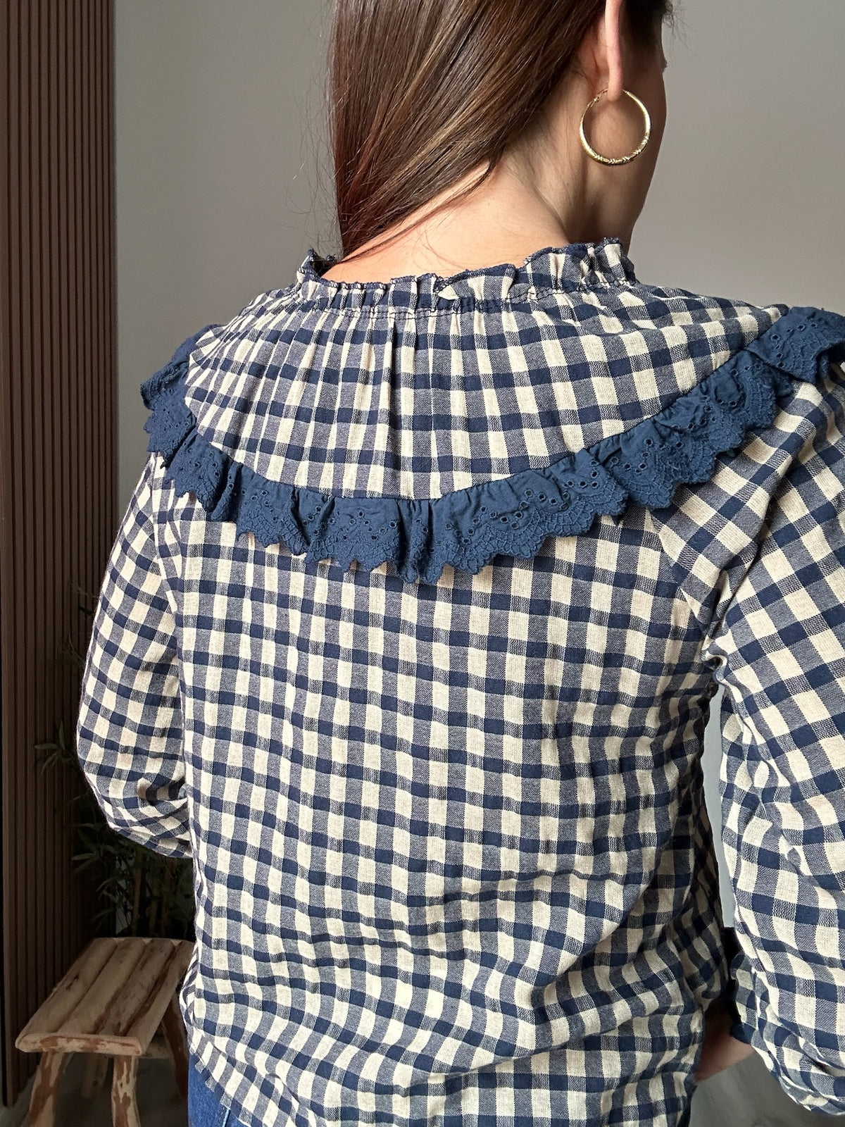 Blusa vichy bebé azul