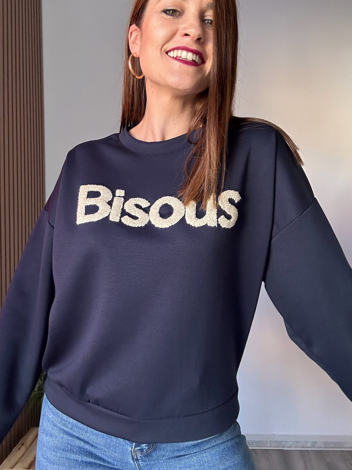 Sudadera Bisous azul marino