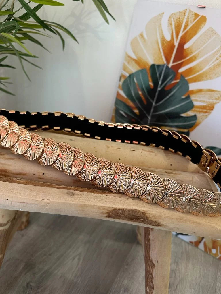 Cinturón monedas dorado