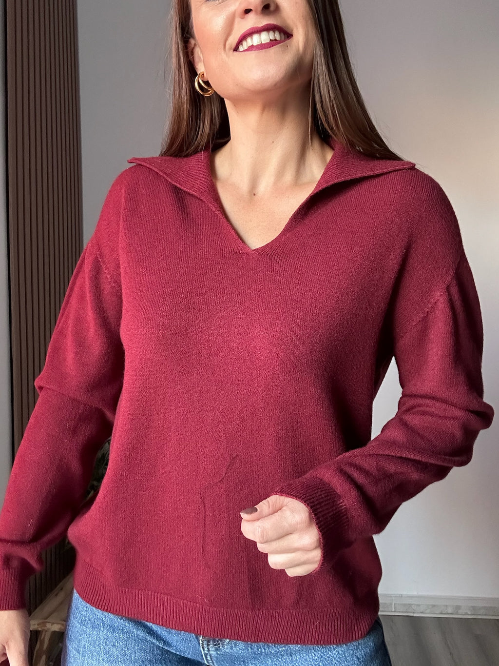 Jersey polo burdeos