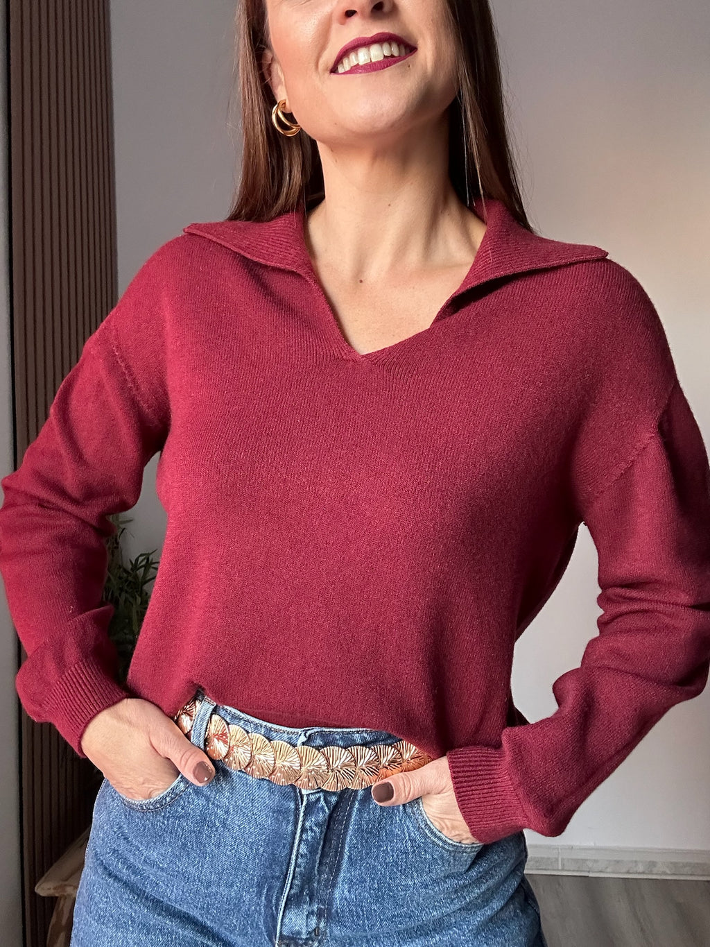 Jersey polo burdeos