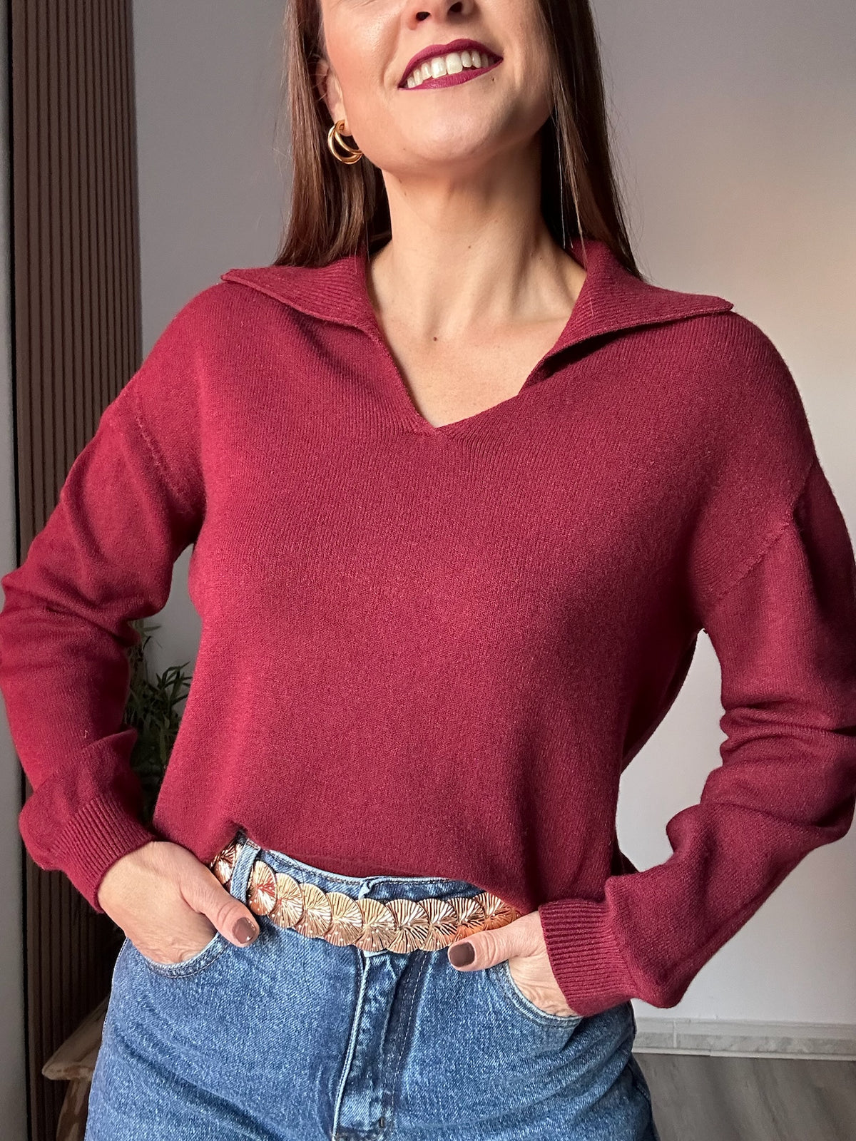 Jersey polo burdeos