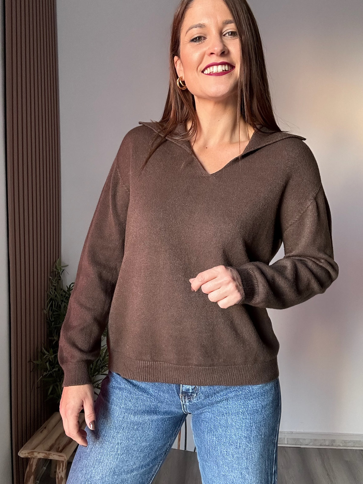 Jersey polo marrón