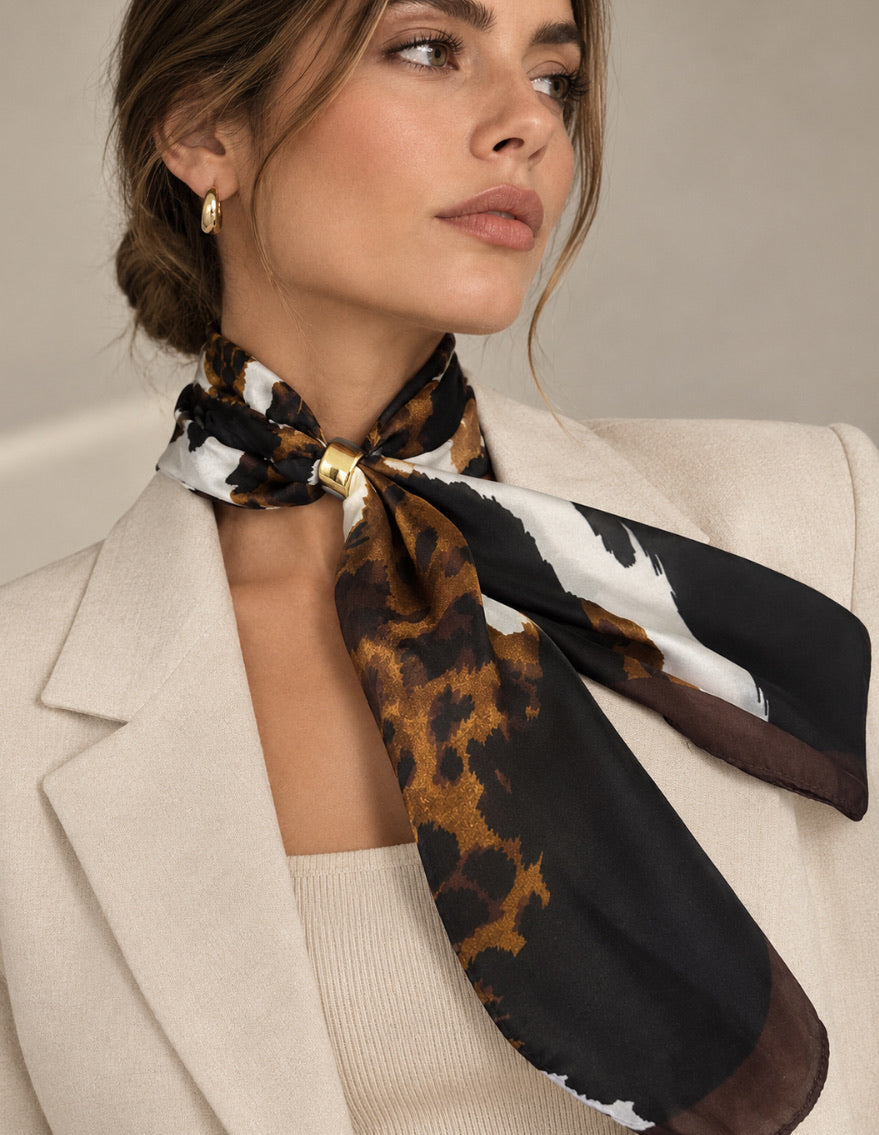 Pañuelo leopardo tonos marrones