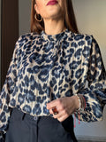 Blusa leopardo azul