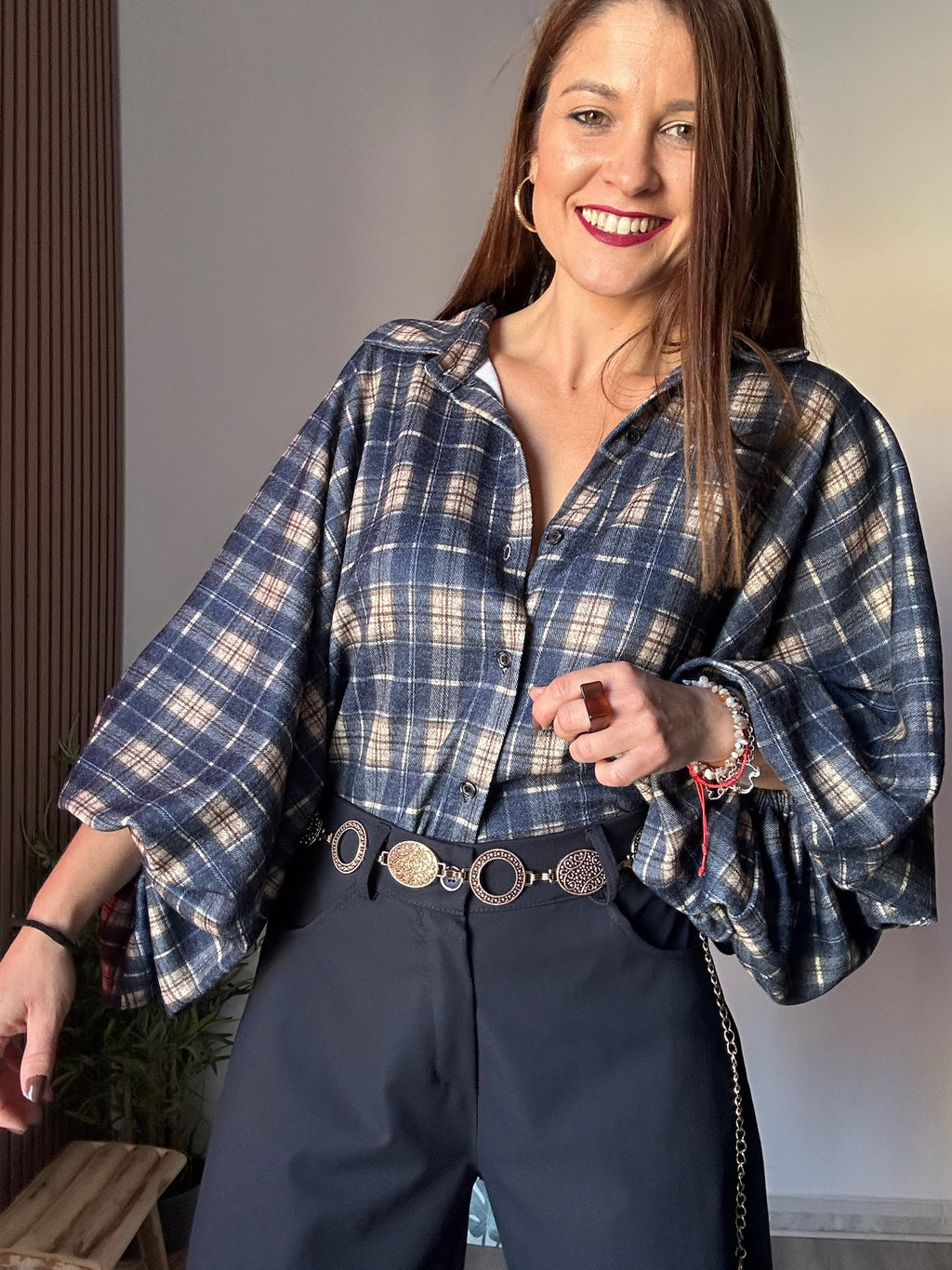 Camisa cuadros azules