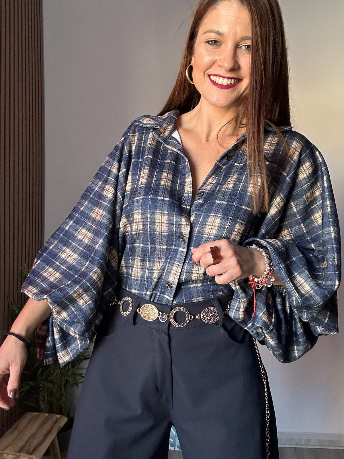 Camisa cuadros azules