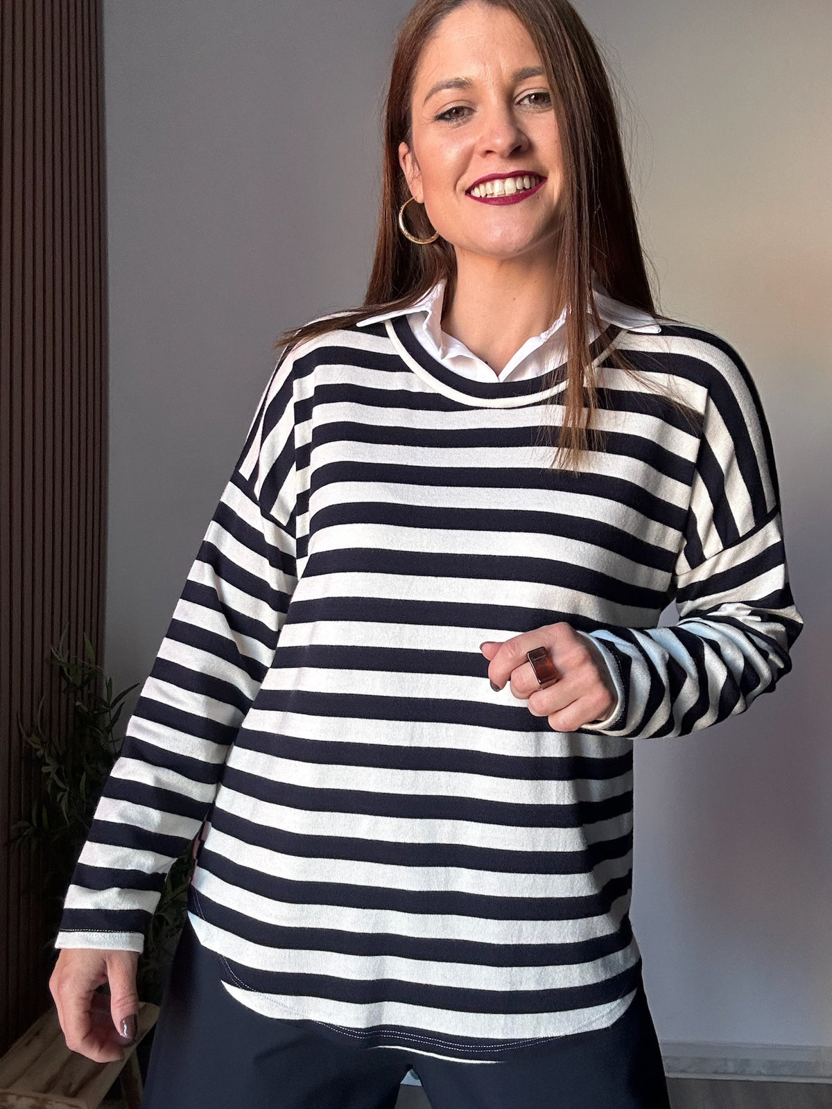 Jersey cuello camisa