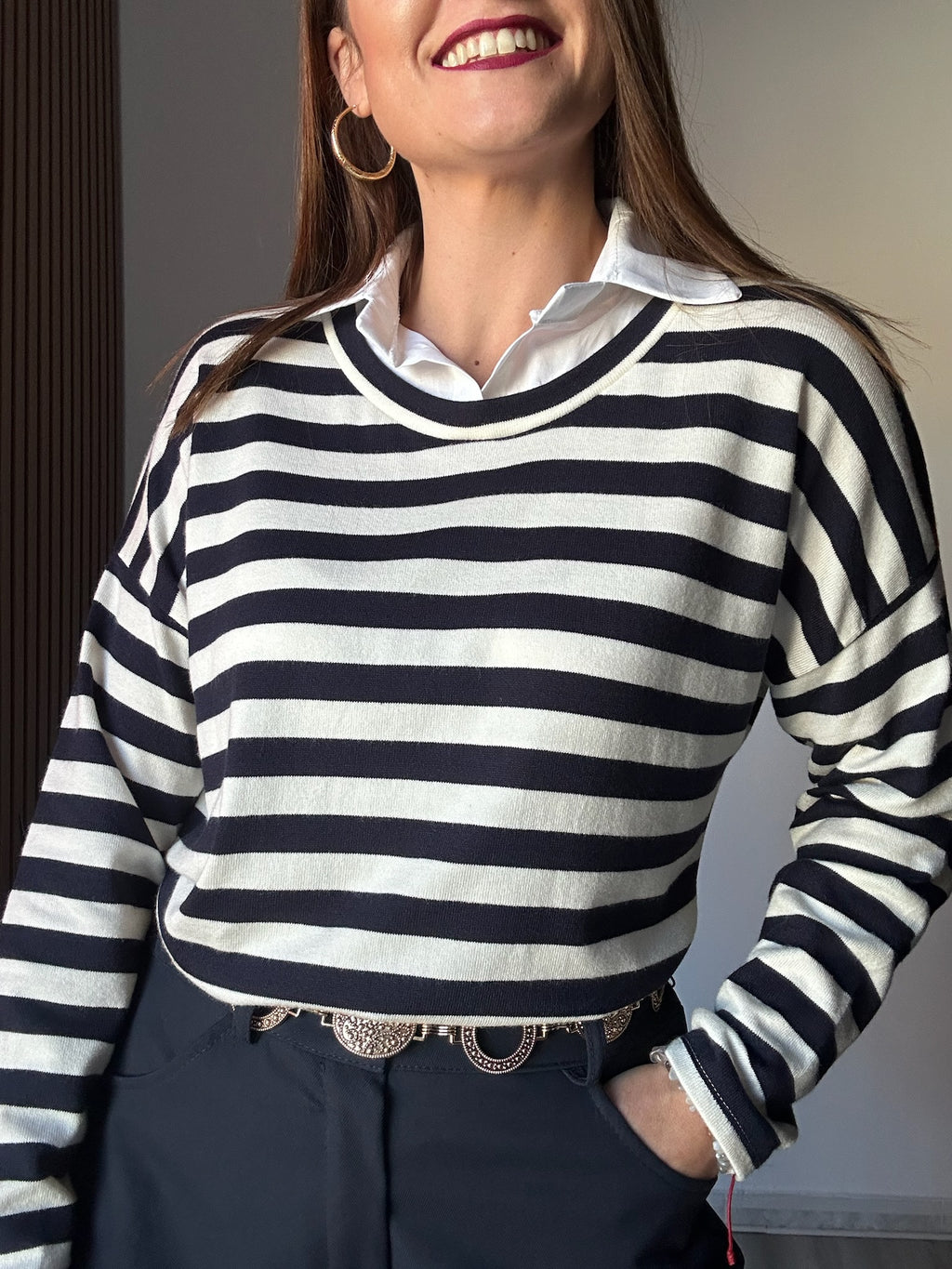 Jersey cuello camisa
