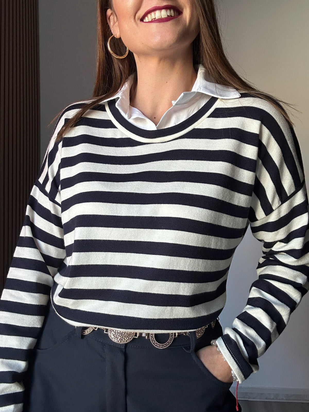 Jersey cuello camisa