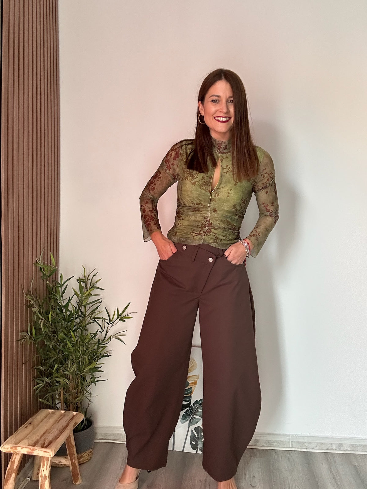 Blusa asiática verde