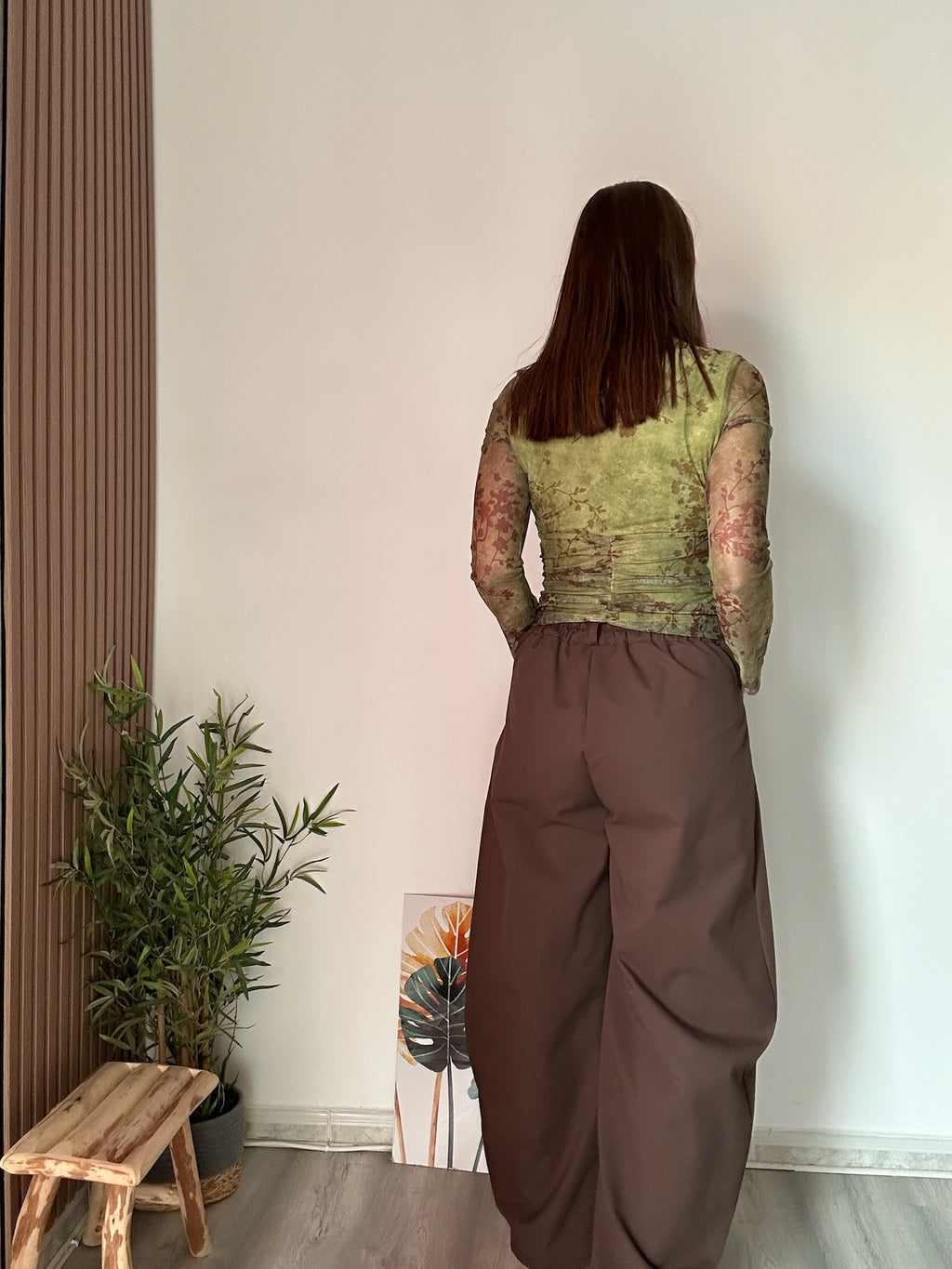 Pantalón ballon marrón doble botonadura
