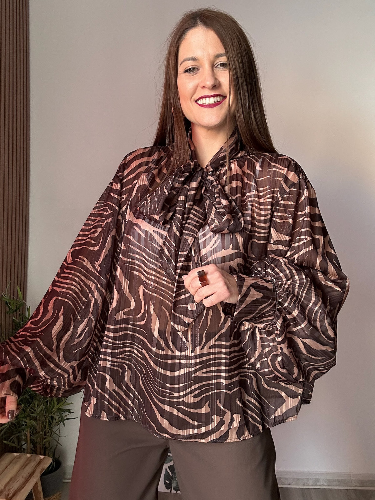 Blusa animal print talla grande