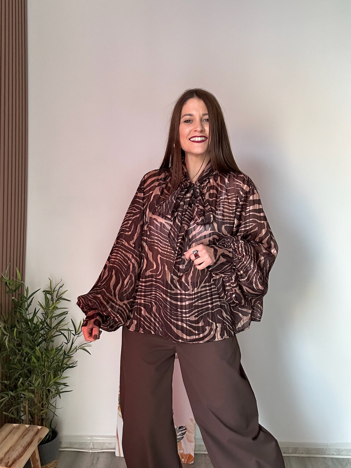 Blusa animal print talla grande