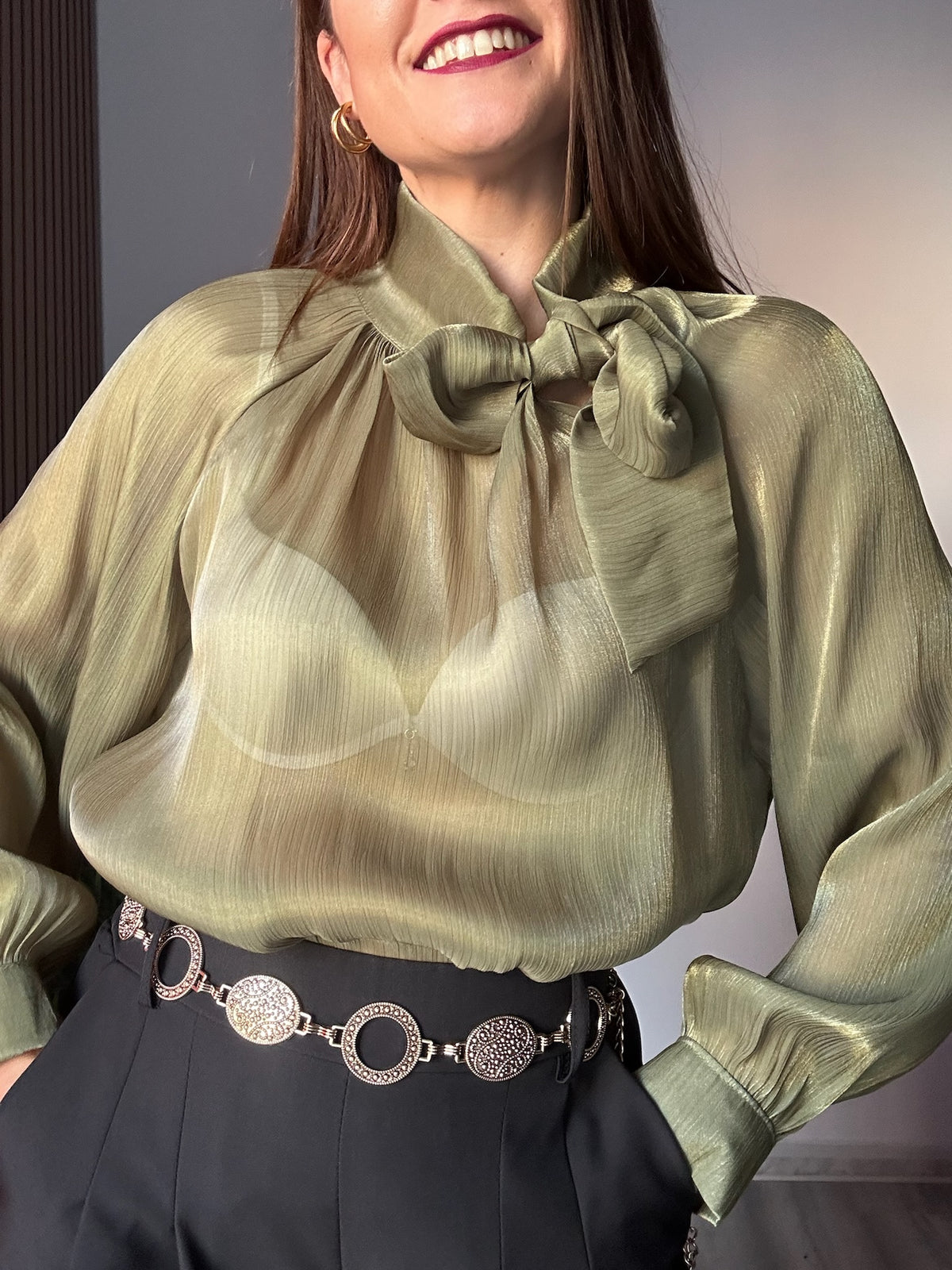 Blusa verde lazada
