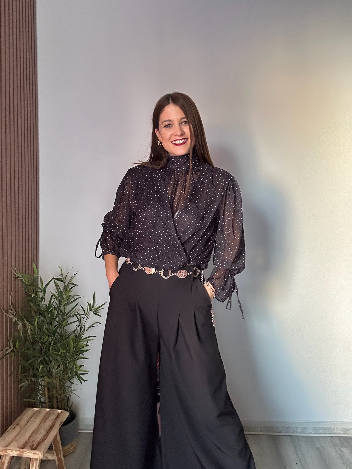 Blusa lunares efecto globo