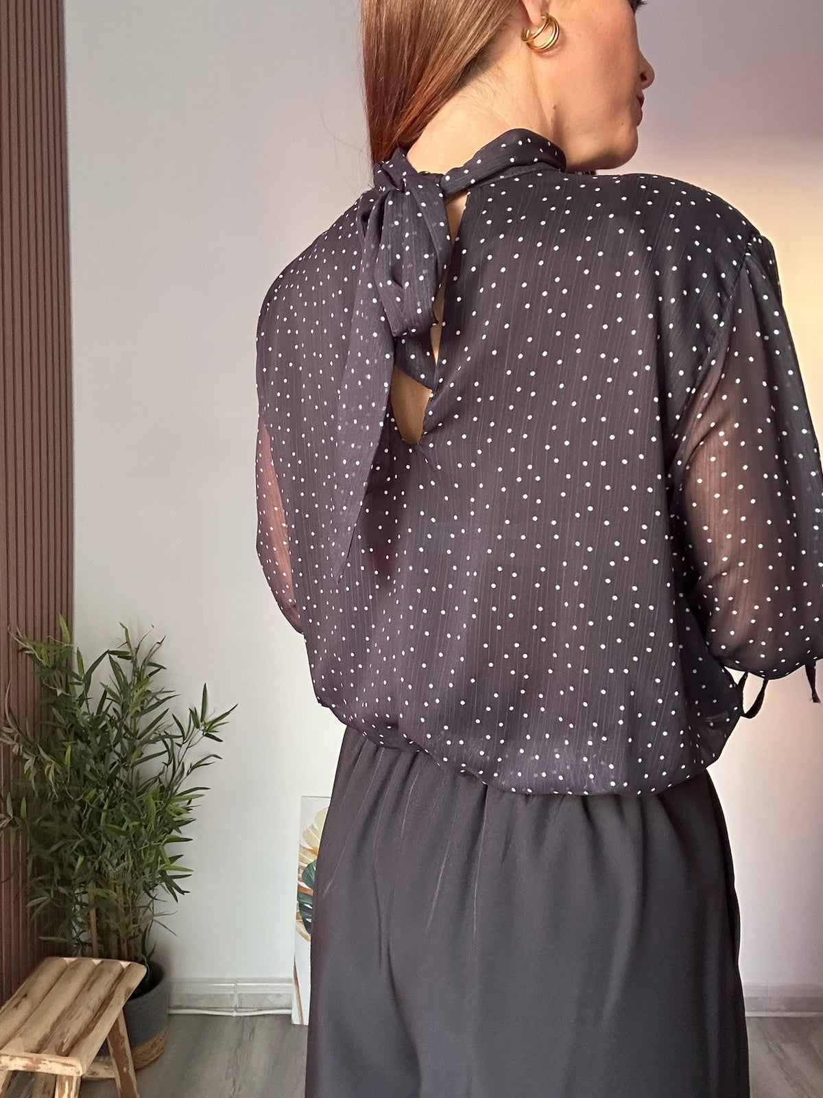 Blusa lunares efecto globo