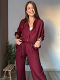 conjunto camisa burdeos