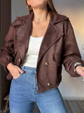 chaqueta ante marrón doble botonadura