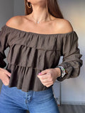 blusa bardot volantes